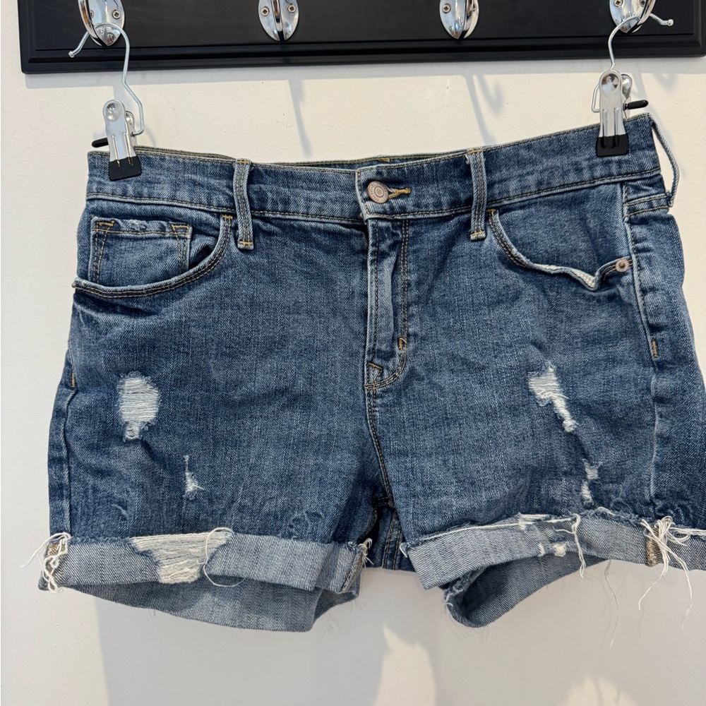Old Navy Blue Distressed Jean Shorts